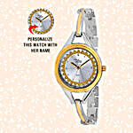 Personalised Shiny Silver & Golden Watch