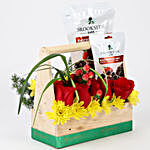 Roses & Chrysanthemums Chocolatey Basket