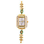 Stylish Gold Plated Rectangle Dial Watch
