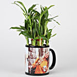 Bamboo Plant in Personalised Black Mug