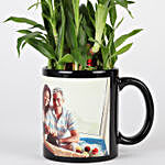 Lucky Bamboo in Personalised Black Mug