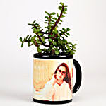 Jade Plant In Personalised Mug Black