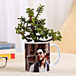 Jade Plant In Stylish Personalised Mug White