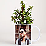 Jade Plant In Stylish Personalised Mug White