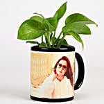 Money Plant In Personalised Mug Black