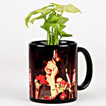Syngonium Plant In Black Personalised Mug
