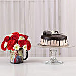 Mixed Flowers Photo Mug Chocolate Cake