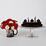Mixed Flowers Photo Mug Truffle Cake