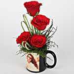 Red Roses Mug Black Forest Cake Combo