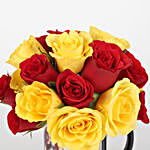 Red Yellow Roses Picture Mug Chocolate Cake