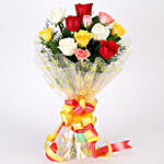 Posy of Mixed Roses With Gulal & Gujia