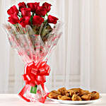 Classic Red Roses Bouquet & 1 Kg Gujia