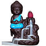 Blue Polyresin Monk Buddha Incense Burner