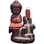 Monk Buddha Incense Burner- Imperial Red