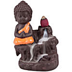 Monk Buddha Incense Burner- Orange