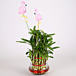 3 Layer Bamboo Plant With Flamingo
