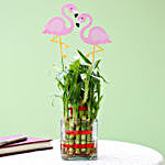 2 Layer Bamboo Plant With Flamingo