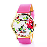 Pink & White Floral Watch