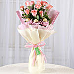 10 Pink Roses & Ferrero Rocher Bouquet