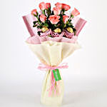 10 Pink Roses & Ferrero Rocher Bouquet
