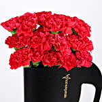 20 Pink Carnations In FNP Black Sleeve