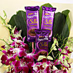 Dairy Milk & Orchids With Chocolate Cake