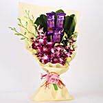 Dairy Milk Orchids With Personalised Cushion