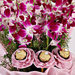Purple Orchids & Ferrero Rocher Bouquet