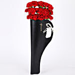 Red Carnations In FNP Black Sleeve