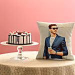 Picture Cushion & Black Forest Cake Combo