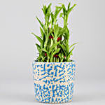 3 Layer Bamboo In Blue Artistic Ceramic pot