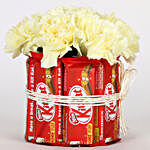 Kit Kat & Yellow Carnations Arrangement