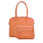 LaFille Set of 3 Peach Handbags