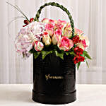 Mixed Roses & Alstroemeria in Black Box