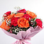 Pink Carnations & Orange Roses Bouquet
