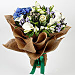 Premium White Calla Lilies Blue Hydrangea Bouquet