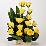 Sunny Surprise- 15 Yellow Roses Arrangement