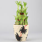 3 Layer Bamboo Plant In Designer Ceramic pot