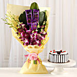 Dairy Milk & Orchids With Black Forest Cake