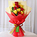 Graceful Red & Yellow Roses Bouquet