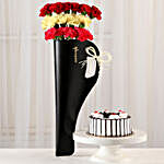 Hues Of Carnations & Black Forest Cake Combo
