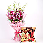 Personalised Cushion Chocolaty Orchids Bouquet