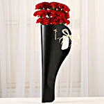 Red Carnations In FNP Black Sleeve