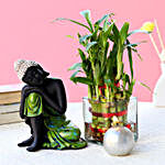 Relaxing Buddha & Bamboo Plant Combo
