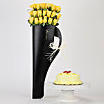 Yellow Roses & Butterscotch Cake Combo