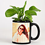 Money Plant In Personalised Mug Black
