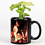 Syngonium Plant In Black Personalised Mug