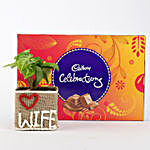 Syngonium Plant in Love Wife Vase With Cadbury Celebrations