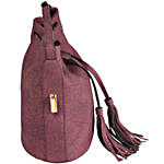 Drawstring Purple Sling Bag