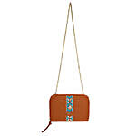 Embroidered Brown Sling Bag